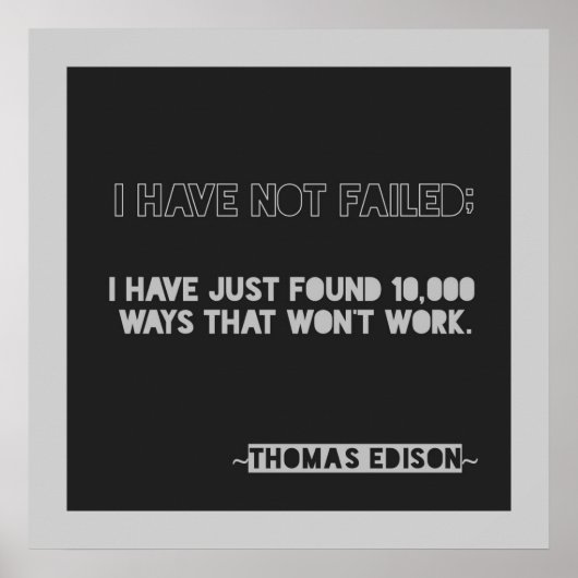 Poster Edison 10,000 façons Encouragement Typographie Cit (Devant)