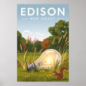 Poster Edison New Jersey vintage (Devant)