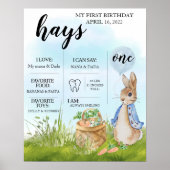 Poster Editable, Diagramme de jalon, Peter Rabbit, Bunny, (Devant)