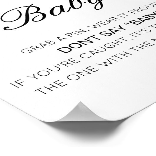 Poster Editable Ne pas dire Bébé Signe, attraper une broc (Coin)