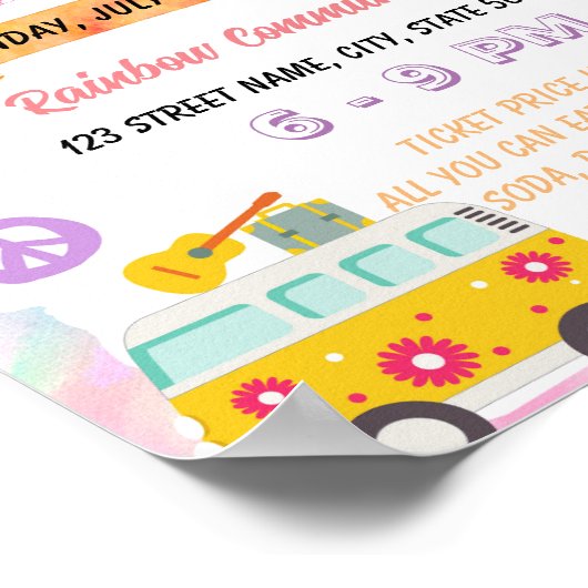 Poster Editable Peace Love Teach flyer (Coin)