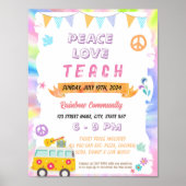 Poster Editable Peace Love Teach flyer (Devant)