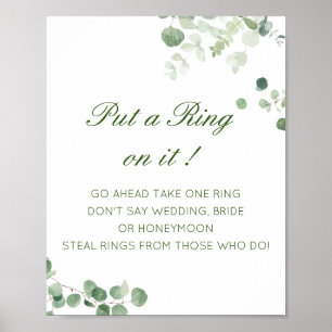 Poster Editable Put a Ring on it Bridal Shower Game Poste