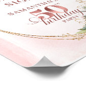 Poster Éditable Soft Blush Botanique 50e Anniversaire 8x1 (Coin)
