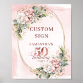 Poster Editable Sophisticated Rose Gold 50th Birthday  (Devant)