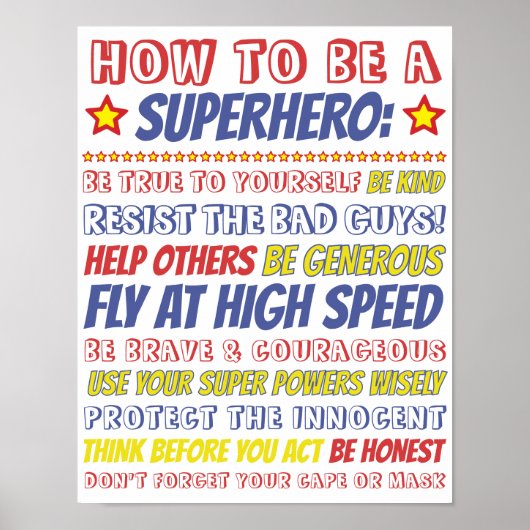 Poster Editable Superhero Print for Kids Room (Devant)