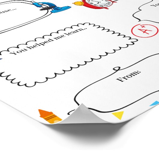 Poster Editable tout sur mon modèle enseignant (Coin)