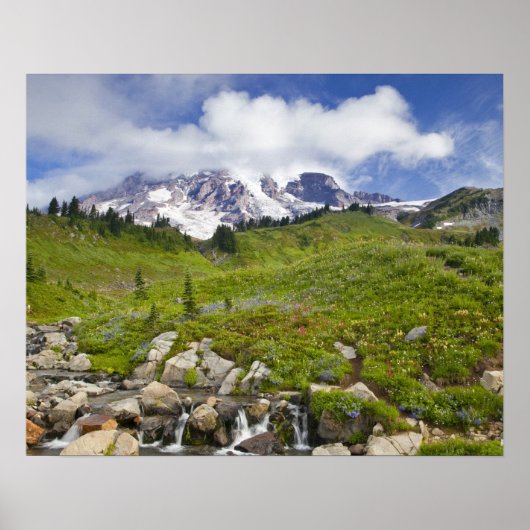Poster Edith Creek et prairies fleurs sauvages au Paradis (Devant)