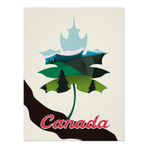 Poster édition feuille d'érable du Canada blanche