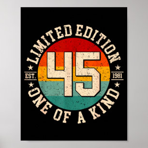 Poster édition limitée 45 tours de 1981, 45 ans