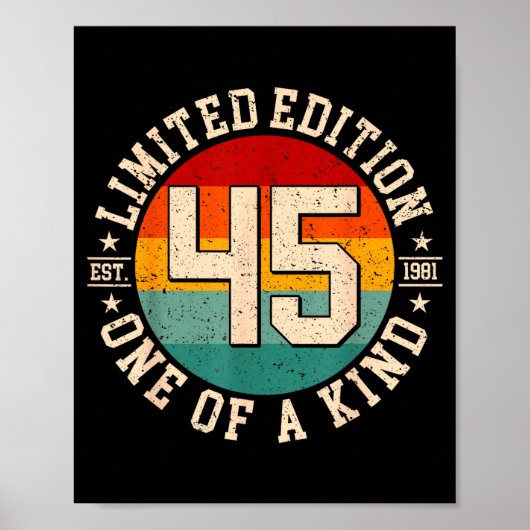 Poster édition limitée 45 tours de 1981, 45 ans (Devant)