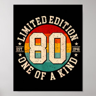 Poster édition limitée 80 ans vintage 1946