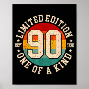 Poster édition limitée 90 ans vintage 1936 90ème