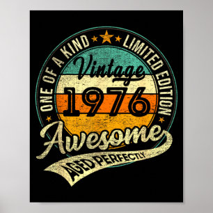 Poster Édition limitée Vintage 1976 50 ans 50e anniversai