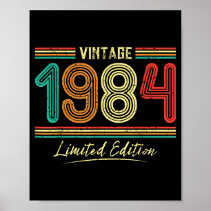 Poster Edition Rétro Hommes Anniversaire 1984 Vintage 198