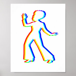 Poster Edm Tricolore - 70 Danseuse - Glitch - Rave St