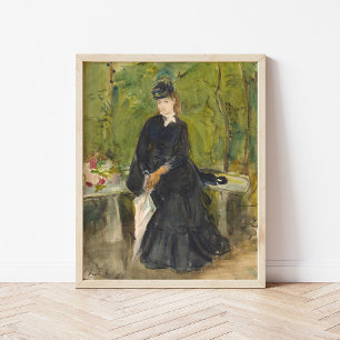 Poster Edma assis dans un parc   Berthe Morisot
