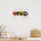 Poster Edmonton skyline in background watercolor (Cuisine)