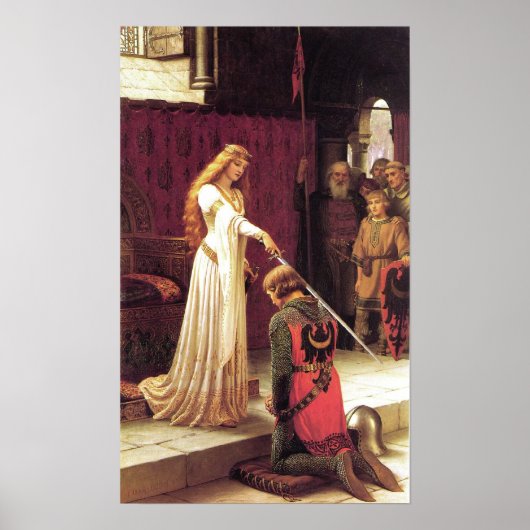 Poster Edmund Blair Leighton : L'affiche de l'accolade (Devant)