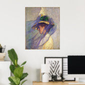 Poster Edmund Tarbell - Le Voile Bleu (Bureau à domicile)