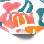 Poster Edna le coq | Aquarelle Floral Poulet (Coin)