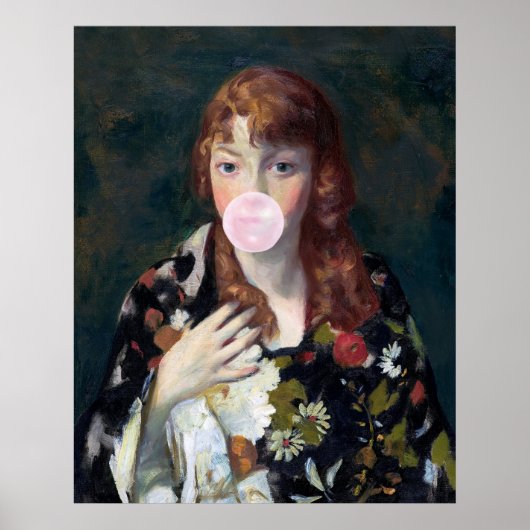 Poster Edna soufflant un chewing-gum rose (Devant)
