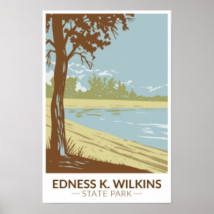 Poster Edness K Wilkins State Park Wyoming Vintage