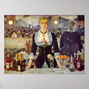 Poster Edouard Manet - barre chez le Folies-Bergere
