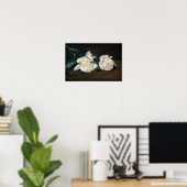 Poster Edouard Manet - Branche des pivoines blanches, sec (Bureau à domicile)