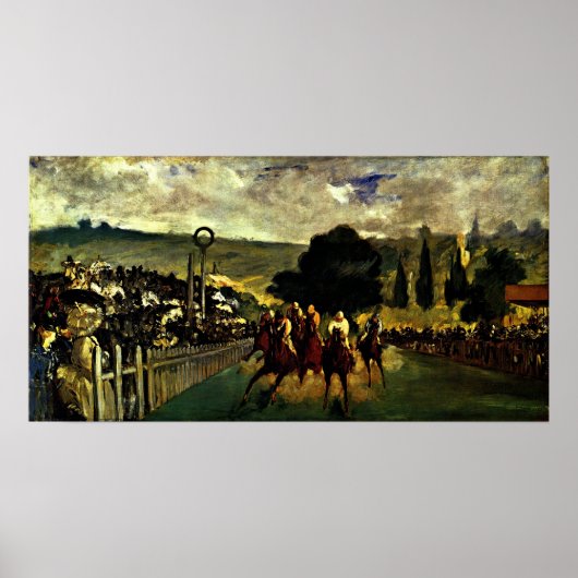 Poster edouard Manet - course à Longchamp (Devant)