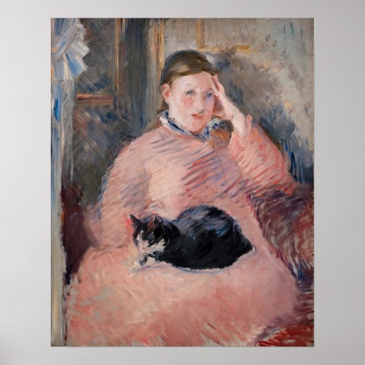 Poster Edouard Manet - Femme au chat (Devant)