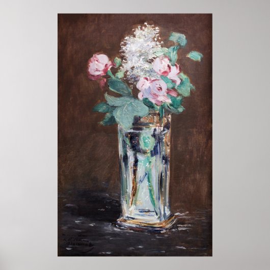 Poster Edouard Manet - Fleurs dans un Vase de Cristal (Devant)