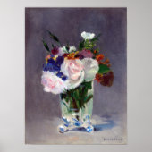 Poster Edouard Manet Fleurs dans un vase de cristal (Devant)