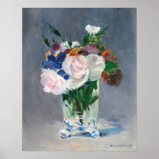 Poster Edouard Manet - Fleurs dans un vase de cristal