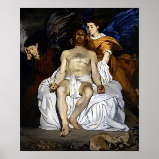 Poster Édouard Manet Le Christ mort avec les anges (Devant)