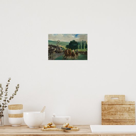 Poster Edouard Manet - Les courses à Longchamp (Cuisine)