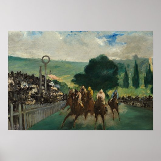 Poster Edouard Manet - Les courses à Longchamp (Devant)