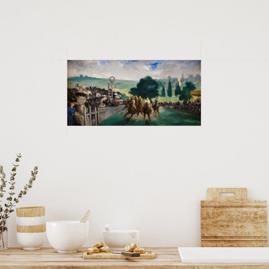 Poster Edouard Manet - Les courses à Longchamp (Cuisine)