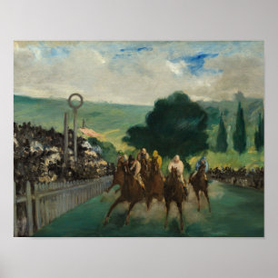 Poster Edouard Manet - Les courses à Longchamp