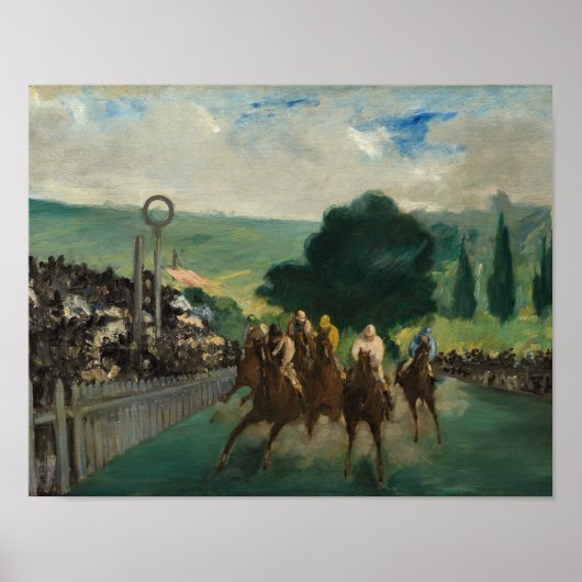 Poster Edouard Manet - Les courses à Longchamp (Devant)
