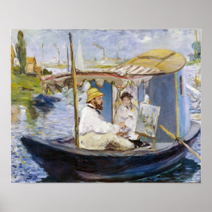 Poster Edouard Manet - Monet dans son Studio Boat