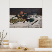 Poster Edouard Manet - Nature morte, Fruits sur table (Cuisine)