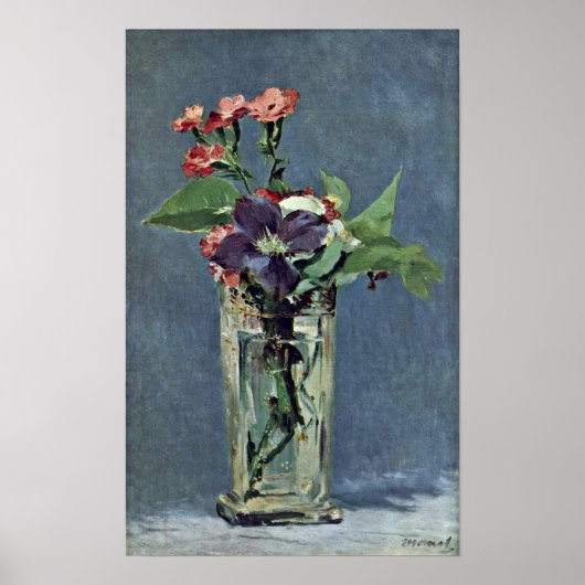 Poster edouard Manet - Oeillets et Clematis (Devant)