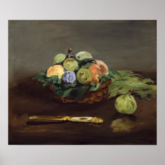 Poster Edouard Manet - Panier de fruits (Devant)