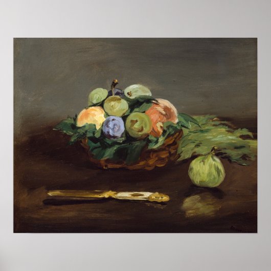 Poster Edouard Manet - Panier de Fruits (Devant)