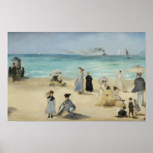 Poster Edouard Manet - Sur la plage, Boulogne-sur-Mer