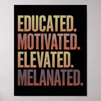 Poster Educated Motivated Elevated Melanated Black Histor
