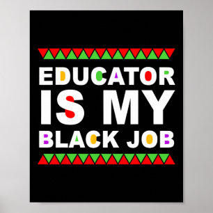 Poster Éducateur est mon travail noir Citation du Mois de