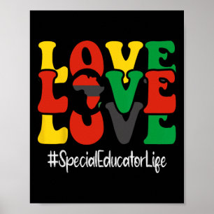 Poster Éducateur spécialisé Amour Groovy Femmes Histoire 