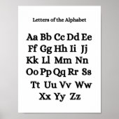 Poster éducatif en alphabet noir et blanc (Devant)